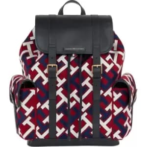 Image of Tommy Hilfiger Th Monogram Flap Backpack - Red