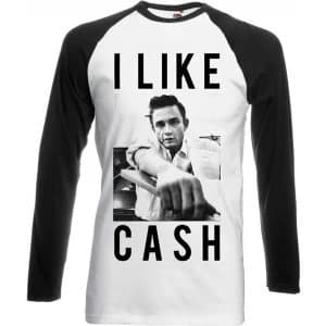 Image of Johnny Cash I Like Cash Mens Large T-Shirt - White