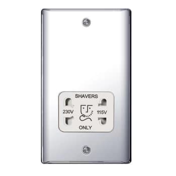 Image of BG Nexus Metal Polished Chrome Shaver Socket White Insert - NPC20W
