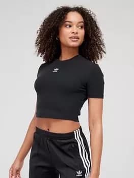 Image of Adidas Originals Cropped T-Shirt W, Black, Female, T-Shirts, HF3395