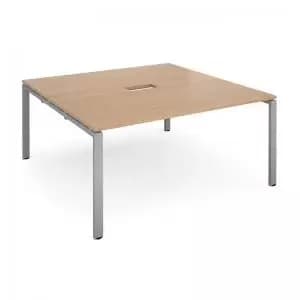 Image of Adapt square boardroom table 1600mm x 1600mm with central cutout 272mm