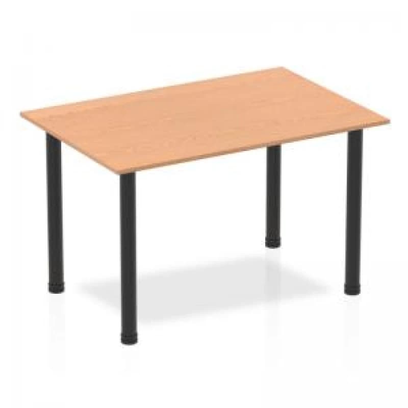 Image of Dynamic Impulse 1200mm Straight Table Oak Top Black Post Leg BF00368