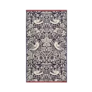 Image of William Morris Stawberry Thief Bath Sheet, Blue