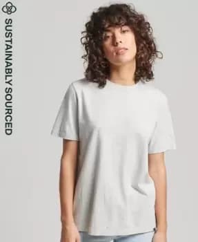 Image of Superdry Womens Organic Cotton Vintage Logo T-Shirt Light Grey / Glacier Grey Marl - Size: 10
