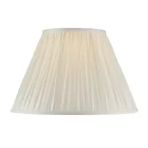 Image of Tapered Cylinder Lamp Shade - Vintage White Silk - 60W E27 or B22 GLS - e10074