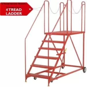 Image of 4 Tread Wide Truck Dock Loading Stairs Non Slip Platform Vehicle Step Ladder