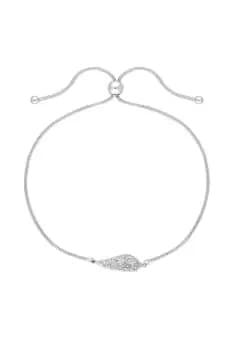 Image of Sterling Silver 925 Cubic Zirconia Wing Toggle Bracelet