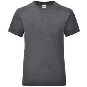 Image of Fruit Of The Loom Girls Iconic T-Shirt (7-8 Years) (Dark Heather)