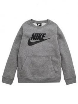 Image of Nike Boys Nsw Club + Hbr Crew Top - Grey