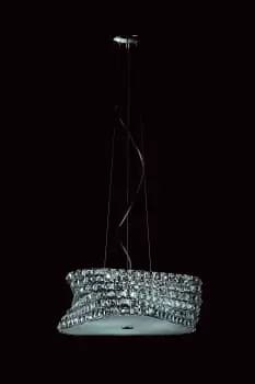 Image of Tia 6 Light Ceiling Fitting Chrome Clear Crystal With Frosted Diffuser CFH211131/06/CLR/CH