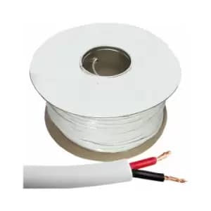 Image of Loops - 100m (330 ft) Double Insulated Speaker Cable 1.15mm² White 100V Volt pa System Reel Drum