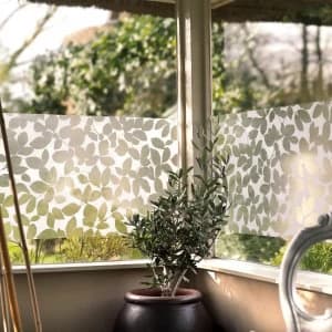 Image of Fablon Leaf Static Window Film White