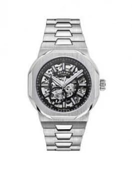 Image of Rotary Rotary Regent Skeleton Dial Stainless Steel Bracelet Mens Watch