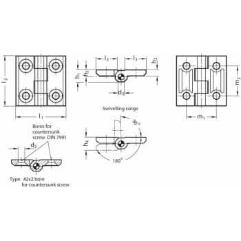 Image of GN237-NI-50-50-A-GS Hinge ; Stainless Steel Matt Finish - Ganter