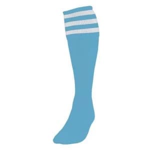 Image of Precision 3 Stripe Football Socks Boys Sky/White