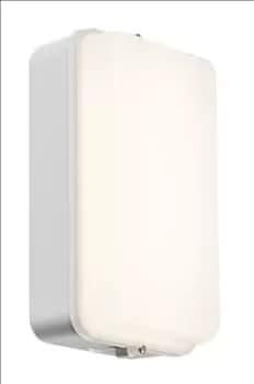 Image of KnightsBridge 230V IP54 5W LED Security Amenity Bulkhead with Daylight Sensor - White