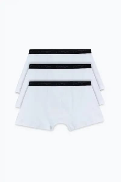 Image of Just Hype UK hype 3 pack white mens trunk boxers