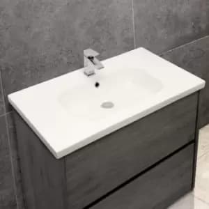 Image of Mid-Edge 5414 Ceramic 81cm Inset Basin with Oval Bowl