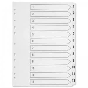 Image of Q Connect Index 1-12 Brd Reinf White