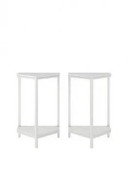 Image of Cosmoliving Scarlett Lamp Table Set- White Marble Effect