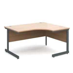 Image of Dams Contract Right-Hand Ergonomic Desk - Beech