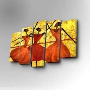 Image of 5PUC-009 Multicolor Decorative Canvas Painting (5 Pieces)