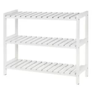 Image of HOMCOM Shoe Shelf 837-053WT MDF, Pine Wood White 700 mm x 260 mm x 575 mm