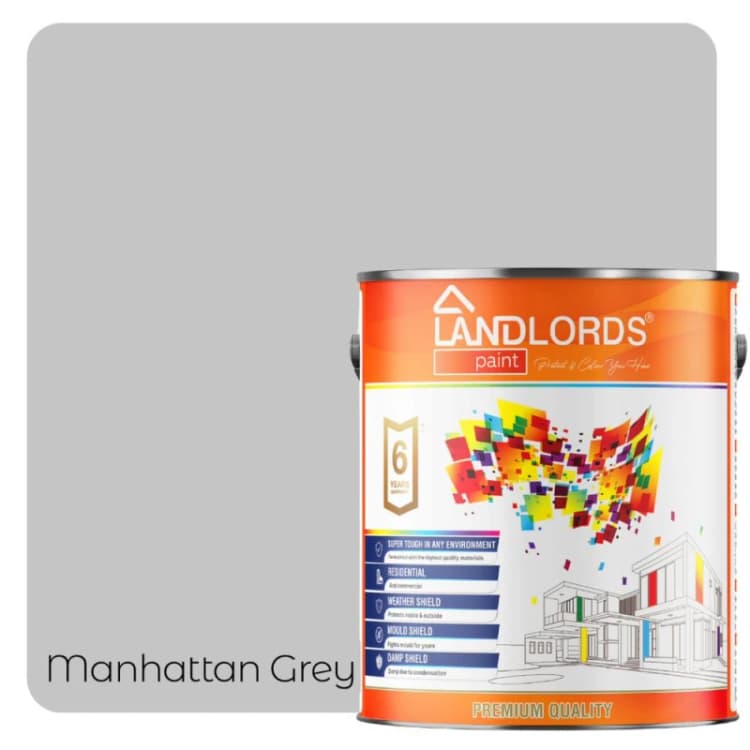 Image of LANDLORDS PAINT Kitchen & Bathroom Paint - 20L in Manhattan Grey Manhattan Grey Unisex 20L