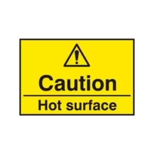 Image of Caution hot surface sav (PK5) 75MM x 50MM - B-safe Prepack