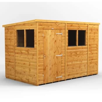 Image of 10x6 Power Pent Garden Shed - Brown