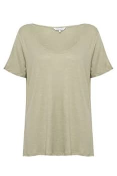 Image of Great Plains Lucy Linen Mix Jersey Tee Sage Green