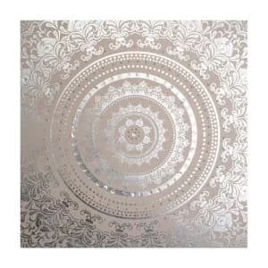 Image of Graham & Brown Embellished Cocoon Fabric Canvas Wall Art - 80 x 80 cm