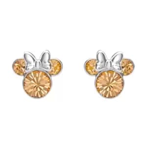 Image of Disney Minnie Mouse Yellow June Birthstone sterling silver Crystal Earrings E905162RJUNL