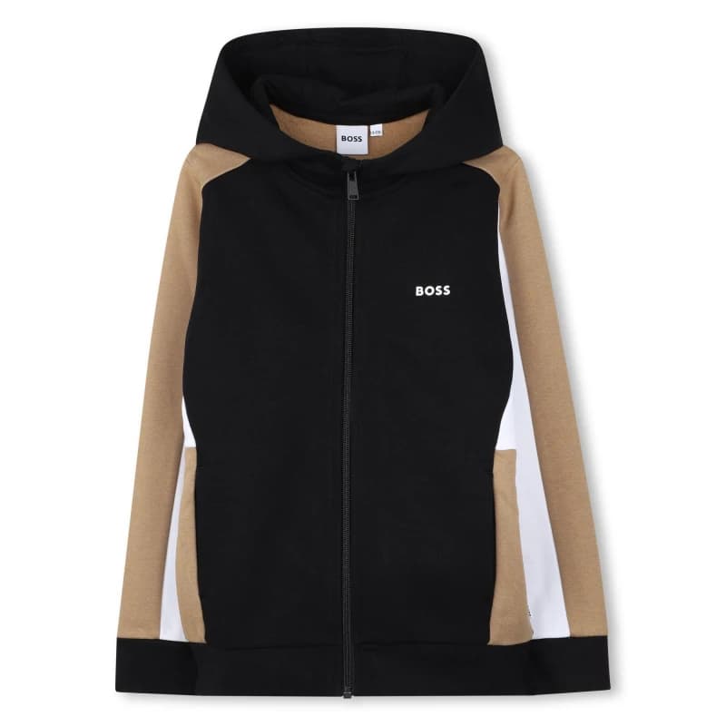 Image of Boss Kids Full Zip Fleece Black male 6 Yrs