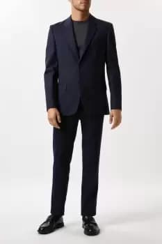 Image of Slim Fit Blue Marl Jersey Blazer