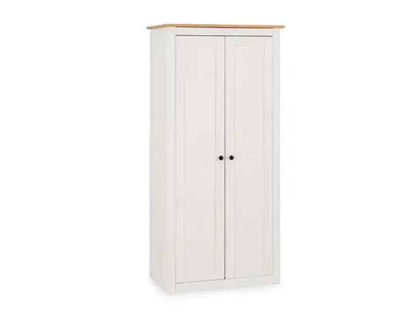 Image of Seconique Panama White and Waxed Pine 2 Door Wardrobe