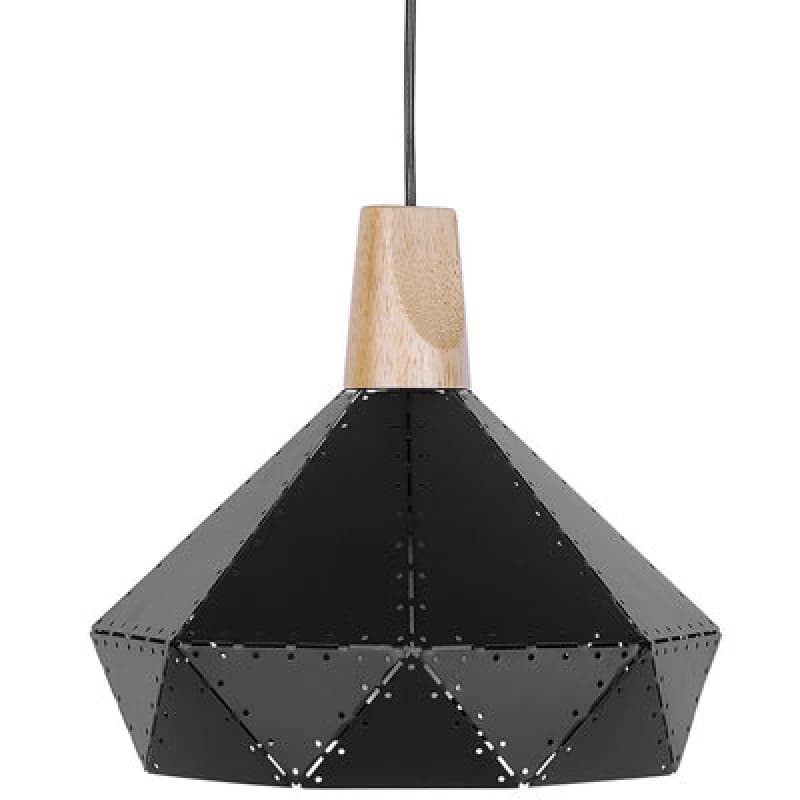 Image of Beliani Pendant Lamp Somme Metal Black