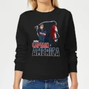 Image of Avengers Captain America Womens Sweatshirt - Black - XS