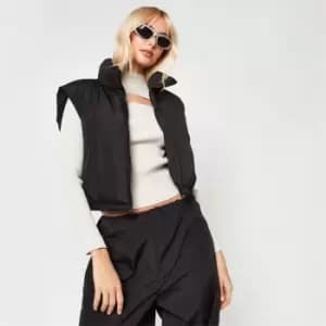 Image of Missguided Crop Puffer Gilet - Black