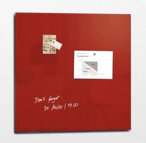 Image of Sigel Artverum Magnetic Glass Board 1000x1000mm Red
