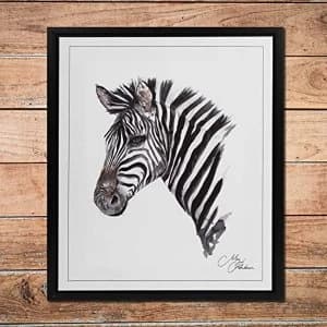 Image of Meg Hawkins Framed Wall Art - Zebra 50cm