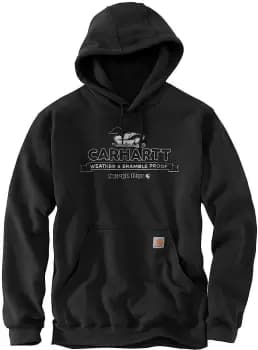 Image of Carhartt Midweight Super Dux Graphic Hoodie, black, Size S, black, Size S
