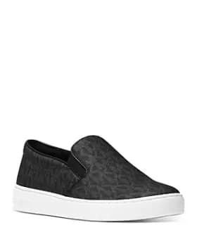 Image of Michael Kors Womens Keaton Logo Print Loafers