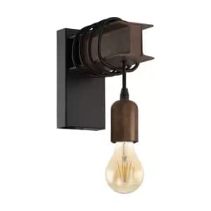 Image of LED Wall Light / Sconce Industrial Rust Effect Hangman 1 x 60W E27 Bulb
