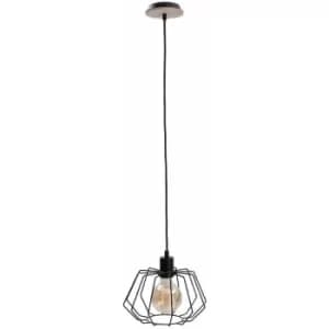 Image of Netlighting Soho Wire Frame Pendant Ceiling Light Wood, 25cm, 1x E27