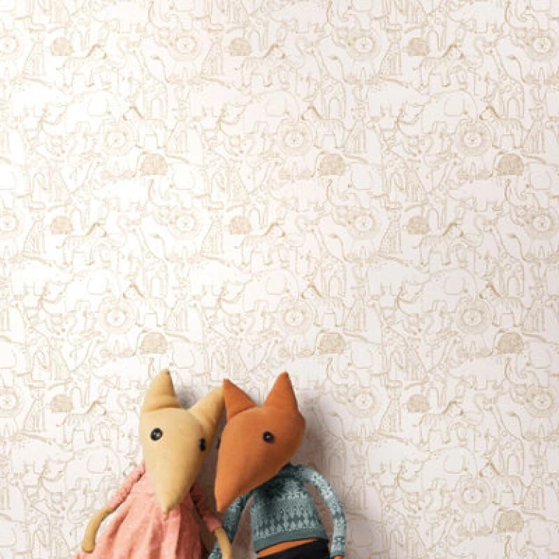Image of Hoopla Walls Animal Doodle Parchment 10M Wallpaper