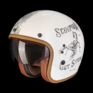 Image of Scorpion Belfast Evo Pique Cream-Black Jet Helmet S