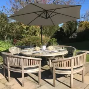 Image of Beige Cantilever Parasol & Square Base - Beige