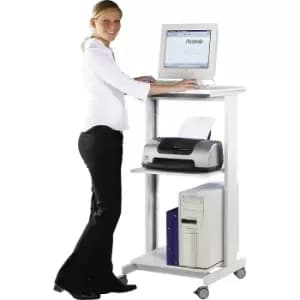 Image of Twinco PC table, with two shelves, HxWxD 1180 x 600 x 500 mm, light grey RAL 7035