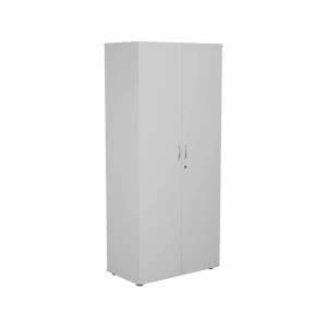 Image of TC Office Cupboard with Lockable Doors with 4 Shelves Height 1800mm, White